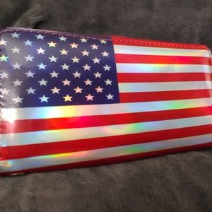 Holographic American flag wallet